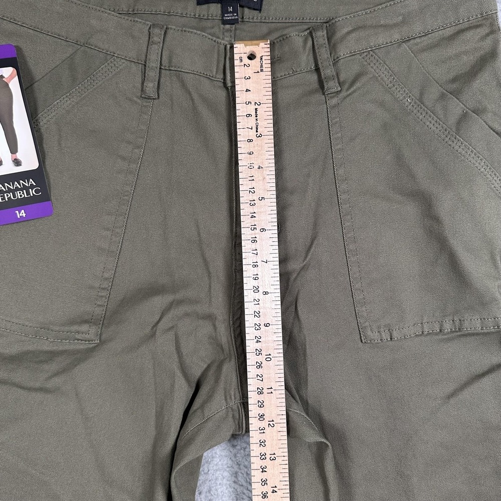 NWT Banana Republic Pants Womens 14 High Rise Twill Stretch Casual Cotton Blend - Picture 7 of 12